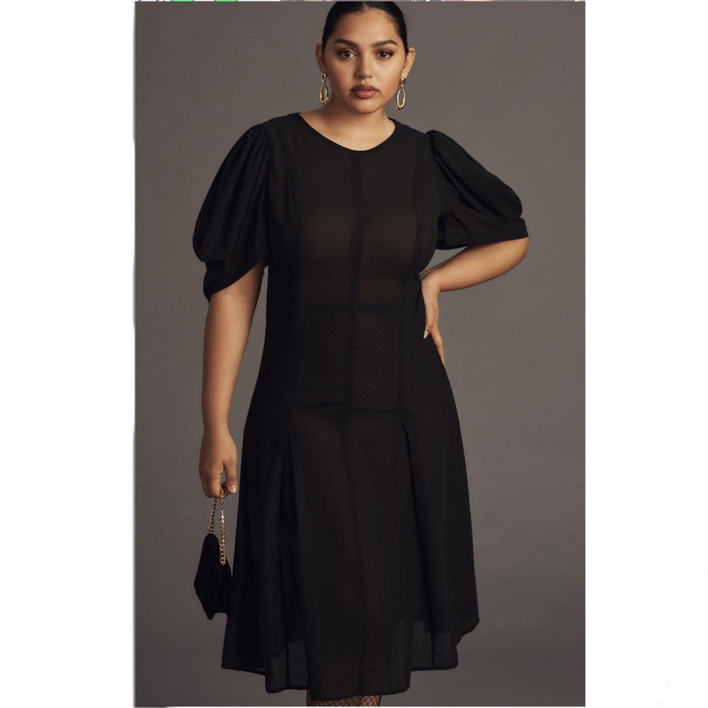 Anthropologie Modern Sheer Midi Dress - Picture 3 of 15